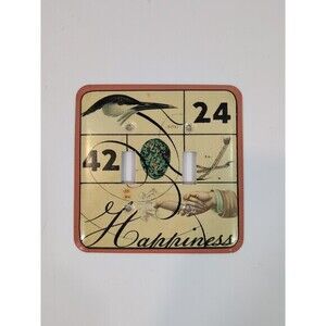 Vintage Creative CO-OP Double Gang Metal Light Switch Plate Cover Bird Happiness